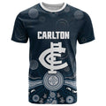 Custom Carlton Football T Shirt Go Blues Aboriginal Art - Aussie Hoodie