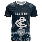 Custom Carlton Football T Shirt Go Blues Aboriginal Art - Aussie Hoodie