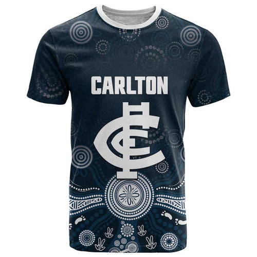 Custom Carlton Football T Shirt Go Blues Aboriginal Art - Aussie Hoodie