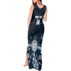 Custom Carlton Football Tank Maxi Dress Go Blues Aboriginal Art - Aussie Hoodie