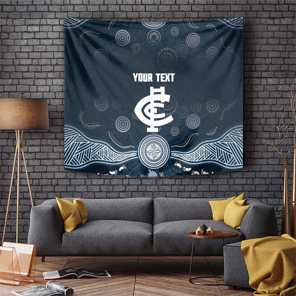 Custom Carlton Football Tapestry Go Blues Aboriginal Art - Aussie Hoodie