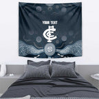 Custom Carlton Football Tapestry Go Blues Aboriginal Art - Aussie Hoodie