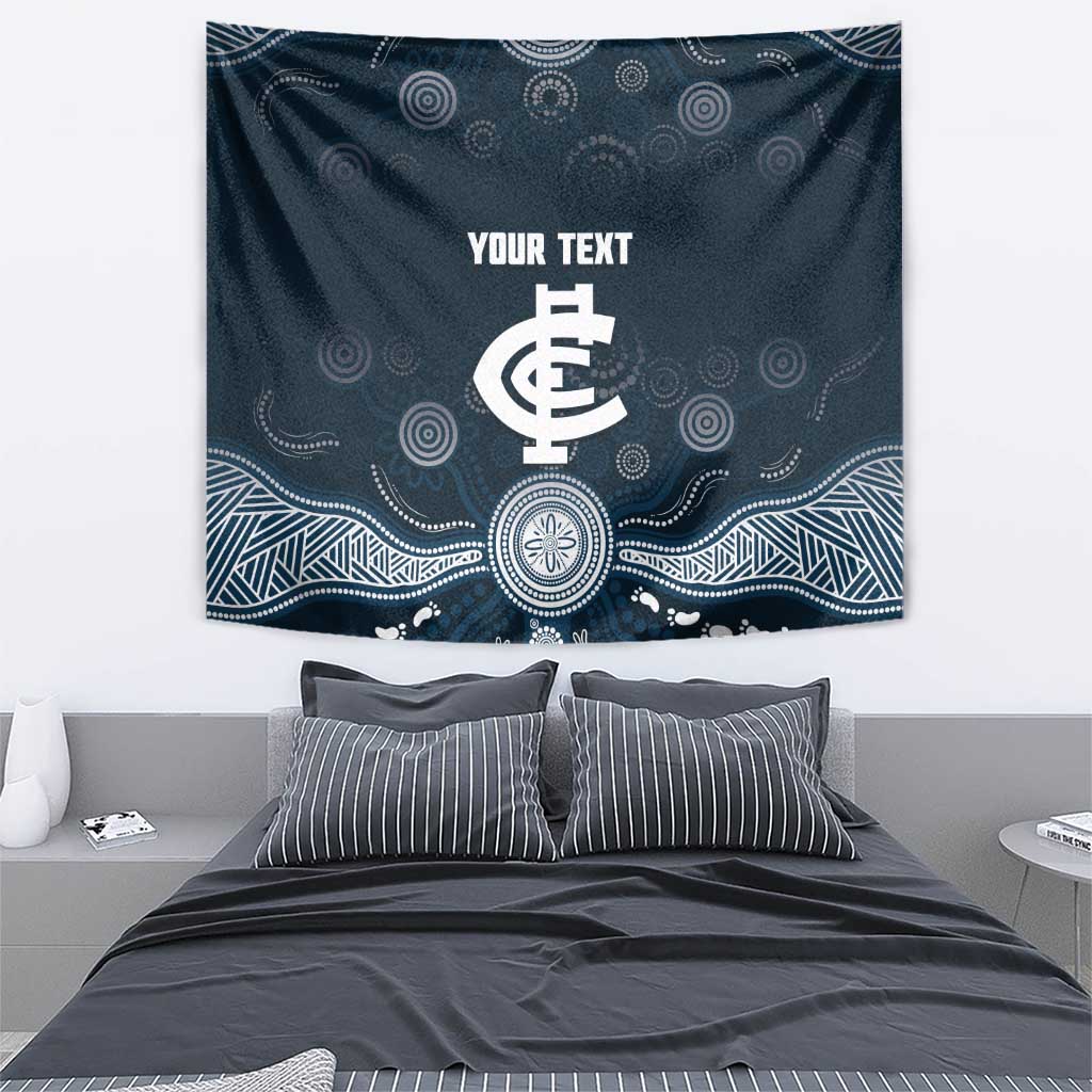 Custom Carlton Football Tapestry Go Blues Aboriginal Art - Aussie Hoodie