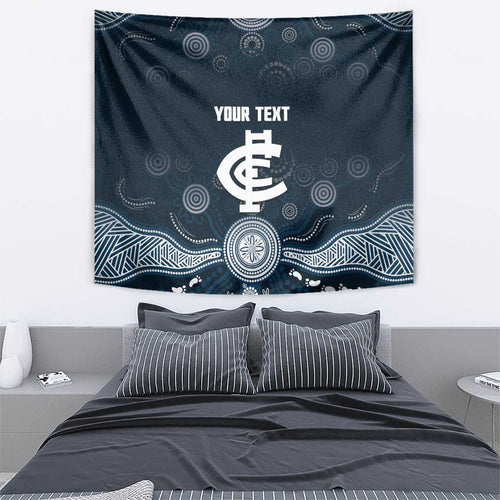 Custom Carlton Football Tapestry Go Blues Aboriginal Art - Aussie Hoodie