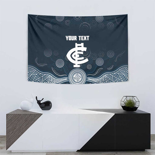 Custom Carlton Football Tapestry Go Blues Aboriginal Art - Aussie Hoodie