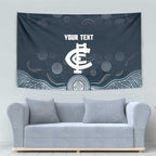 Custom Carlton Football Tapestry Go Blues Aboriginal Art - Aussie Hoodie