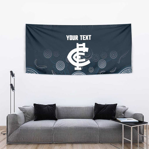 Custom Carlton Football Tapestry Go Blues Aboriginal Art - Aussie Hoodie