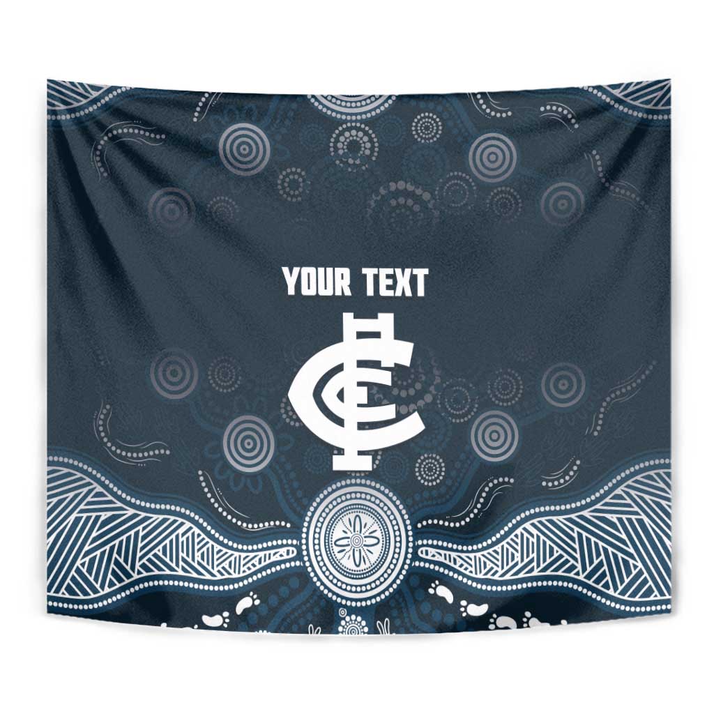 Custom Carlton Football Tapestry Go Blues Aboriginal Art - Aussie Hoodie