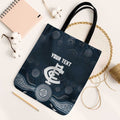Custom Carlton Football Tote Bag Go Blues Aboriginal Art - Aussie Hoodie