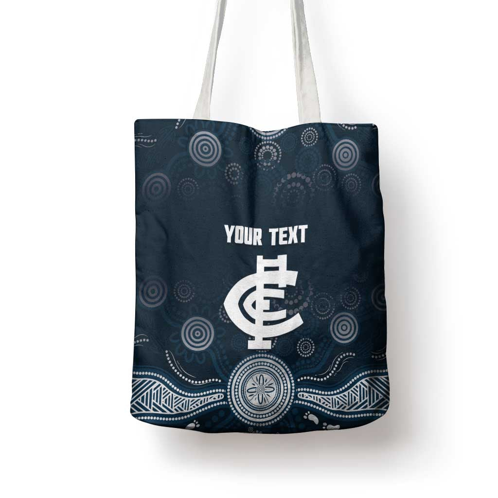 Custom Carlton Football Tote Bag Go Blues Aboriginal Art - Aussie Hoodie