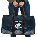 Custom Carlton Football Travel Bag Go Blues Aboriginal Art - Aussie Hoodie