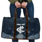 Custom Carlton Football Travel Bag Go Blues Aboriginal Art - Aussie Hoodie