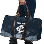 Custom Carlton Football Travel Bag Go Blues Aboriginal Art - Aussie Hoodie