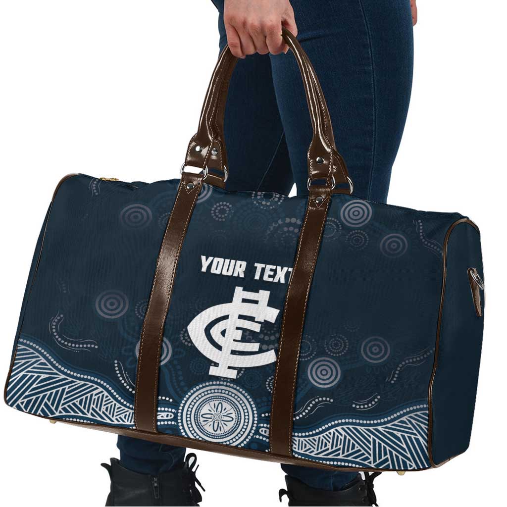 Custom Carlton Football Travel Bag Go Blues Aboriginal Art - Aussie Hoodie