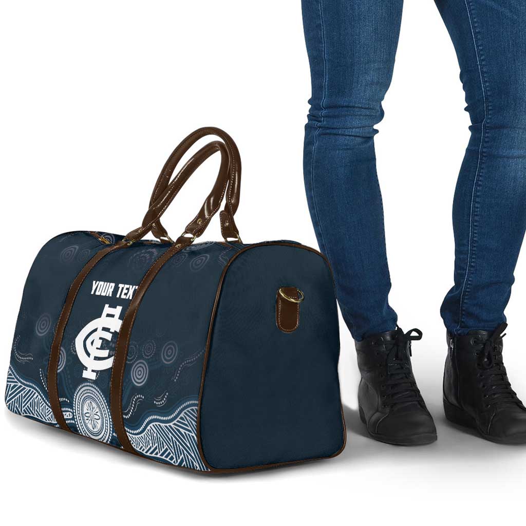 Custom Carlton Football Travel Bag Go Blues Aboriginal Art - Aussie Hoodie