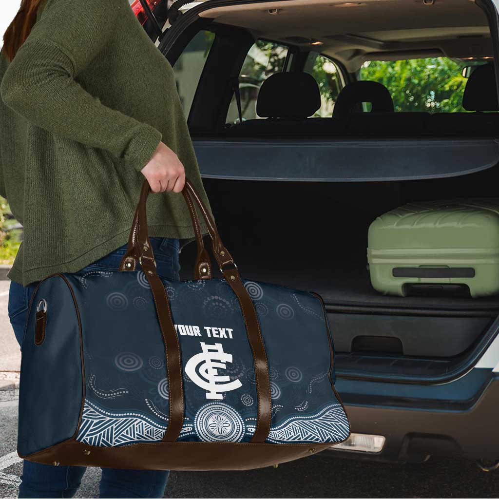 Custom Carlton Football Travel Bag Go Blues Aboriginal Art - Aussie Hoodie