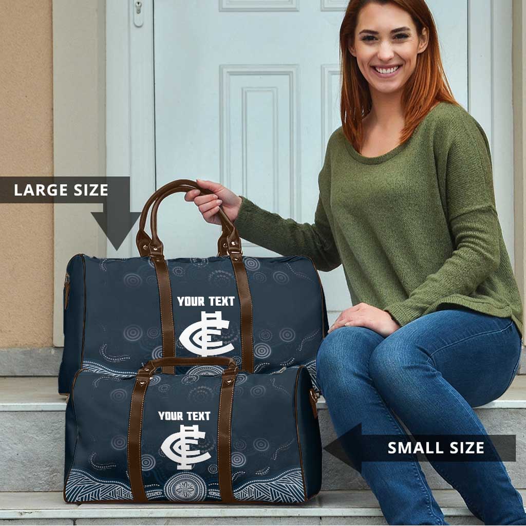 Custom Carlton Football Travel Bag Go Blues Aboriginal Art - Aussie Hoodie