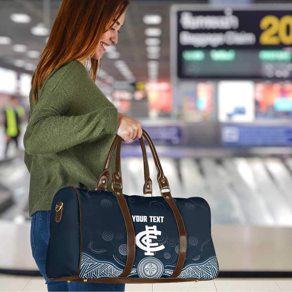 Custom Carlton Football Travel Bag Go Blues Aboriginal Art - Aussie Hoodie