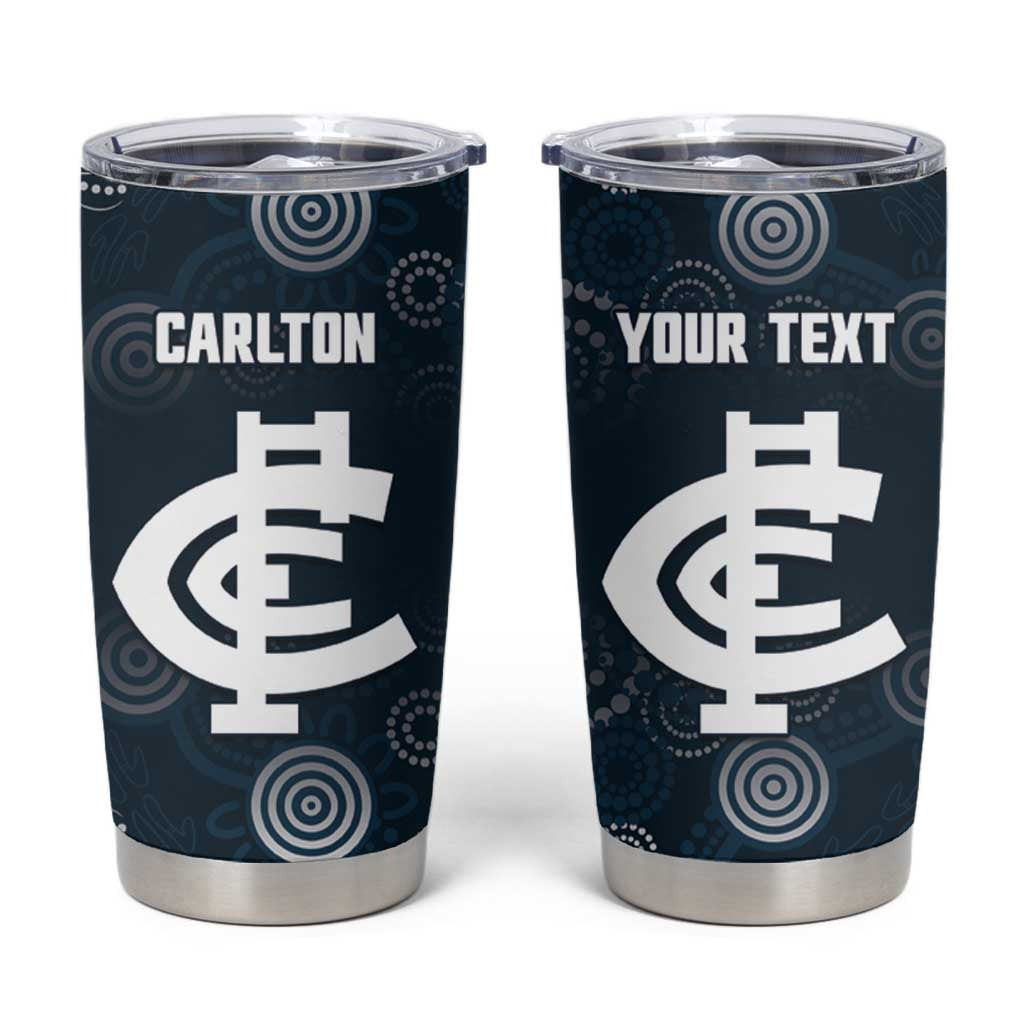 Custom Carlton Football Tumbler Cup Go Blues Aboriginal Art - Aussie Hoodie