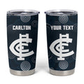 Custom Carlton Football Tumbler Cup Go Blues Aboriginal Art - Aussie Hoodie