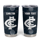 Custom Carlton Football Tumbler Cup Go Blues Aboriginal Art - Aussie Hoodie