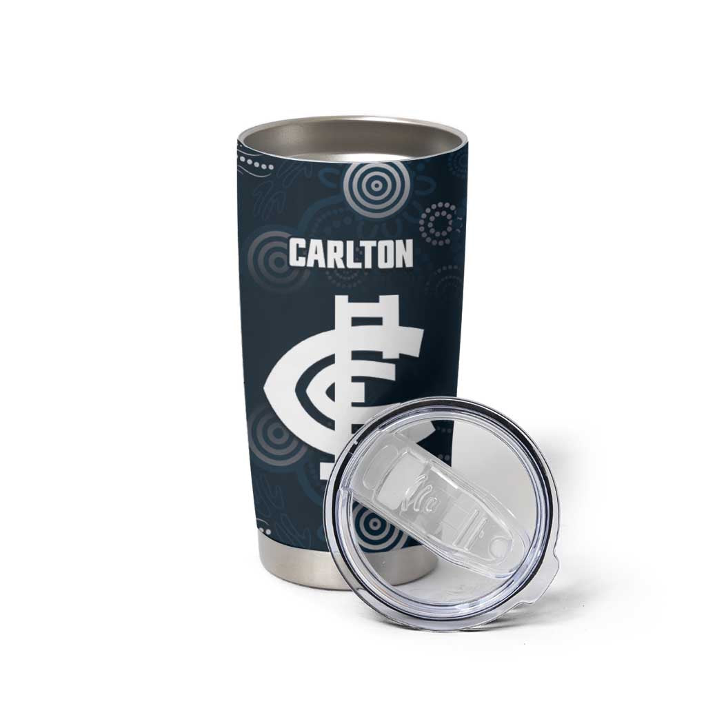Custom Carlton Football Tumbler Cup Go Blues Aboriginal Art - Aussie Hoodie