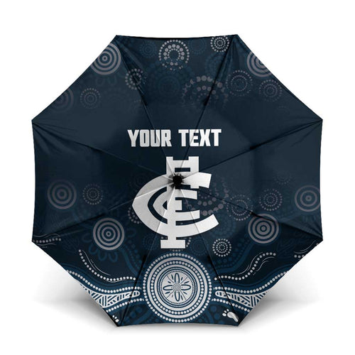 Custom Carlton Football Umbrella Go Blues Aboriginal Art - Aussie Hoodie