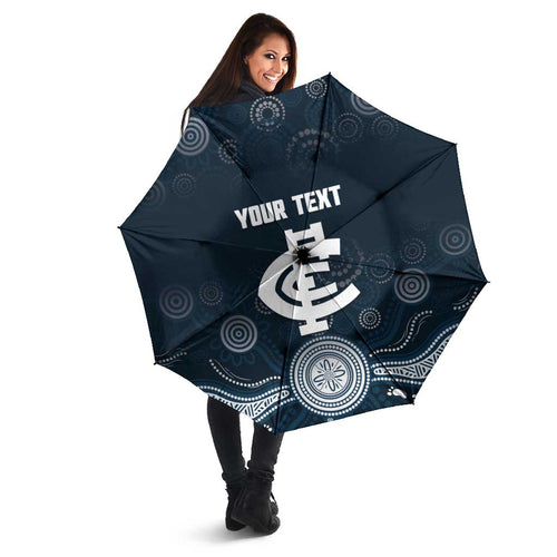 Custom Carlton Football Umbrella Go Blues Aboriginal Art - Aussie Hoodie