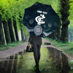Custom Carlton Football Umbrella Go Blues Aboriginal Art - Aussie Hoodie