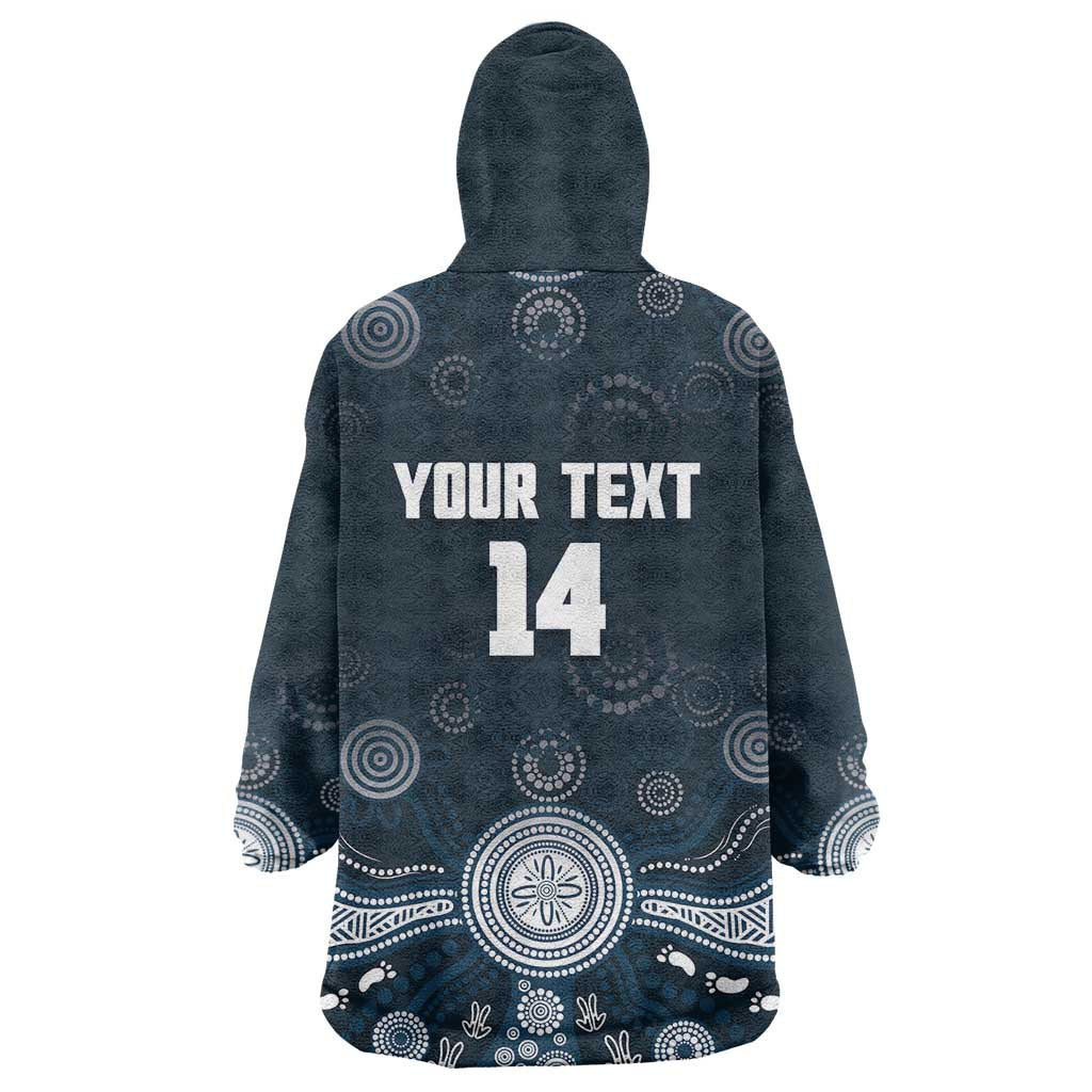 Custom Carlton Football Wearable Blanket Hoodie Go Blues Aboriginal Art - Aussie Hoodie