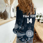 Custom Carlton Football Women Casual Shirt Go Blues Aboriginal Art - Aussie Hoodie