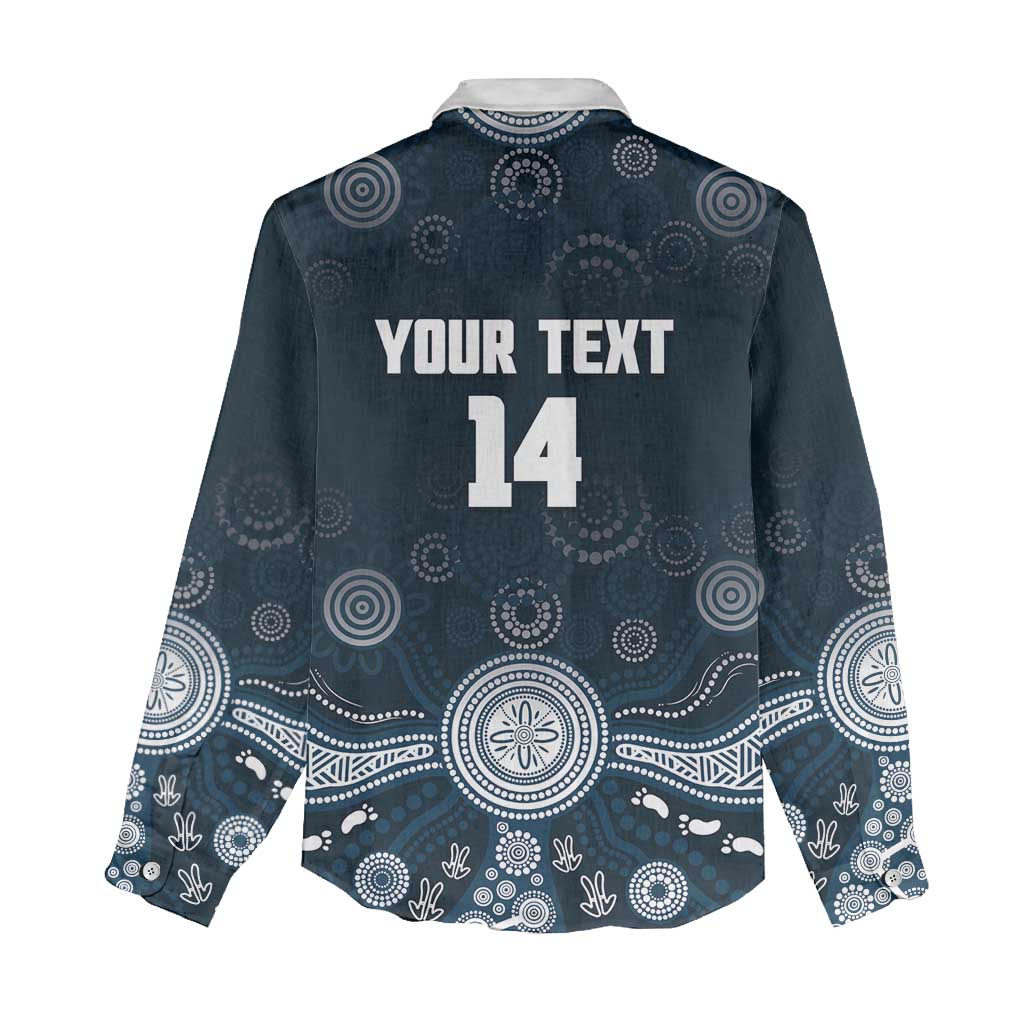 Custom Carlton Football Women Casual Shirt Go Blues Aboriginal Art - Aussie Hoodie