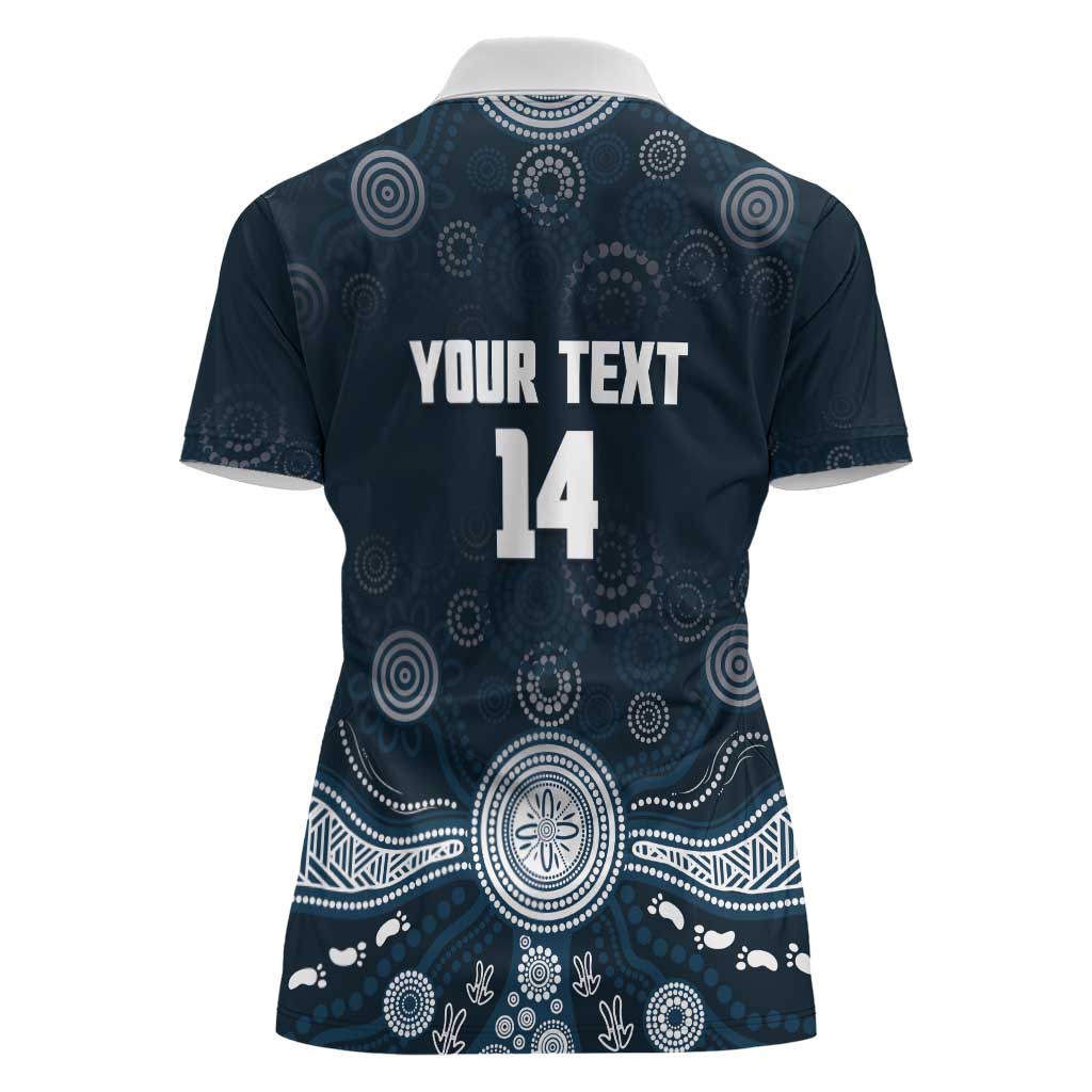 Custom Carlton Football Women Polo Shirt Go Blues Aboriginal Art - Aussie Hoodie