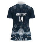 Custom Carlton Football Women Polo Shirt Go Blues Aboriginal Art - Aussie Hoodie