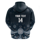 Custom Carlton Football Zip Hoodie Go Blues Aboriginal Art - Aussie Hoodie