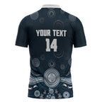 Custom Carlton Football Zipper Polo Shirt Go Blues Aboriginal Art - Aussie Hoodie