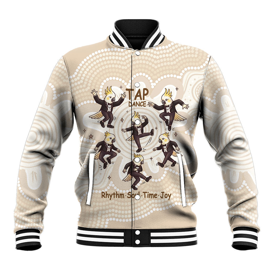 Tap Dance Australia Personalised Baseball Jacket Yellow-crested Cockatoo Indigenous Art