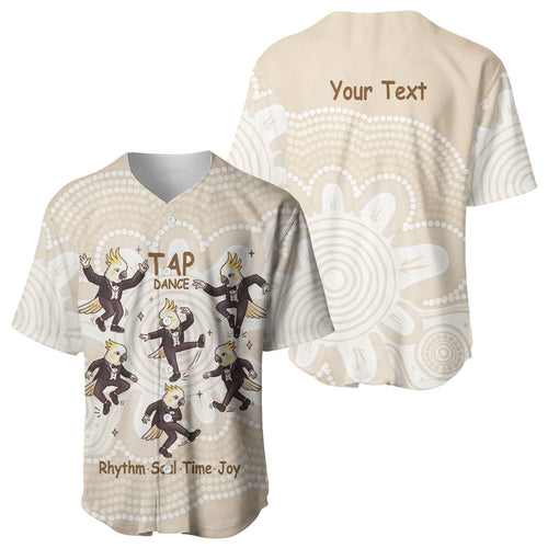 Tap Dance Australia Personalised Baseball Jersey Yellow-crested Cockatoo Indigenous Art