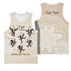 Tap Dance Australia Personalised Basketball Jersey Yellow-crested Cockatoo Indigenous Art