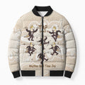 Tap Dance Australia Personalised Bomber Puffer Jacket Yellow-crested Cockatoo Indigenous Art