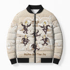 Tap Dance Australia Personalised Bomber Puffer Jacket Yellow-crested Cockatoo Indigenous Art