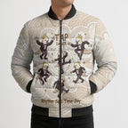 Tap Dance Australia Personalised Bomber Puffer Jacket Yellow-crested Cockatoo Indigenous Art