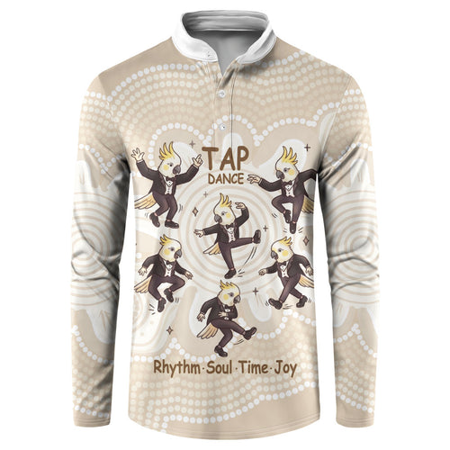 Tap Dance Australia Personalised Button Sweatshirt Yellow-crested Cockatoo Indigenous Art