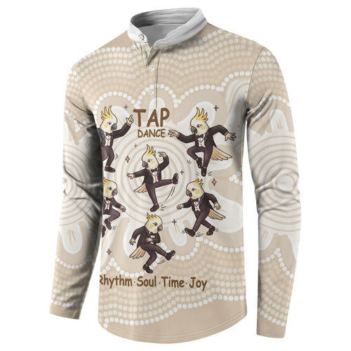 Tap Dance Australia Personalised Button Sweatshirt Yellow-crested Cockatoo Indigenous Art