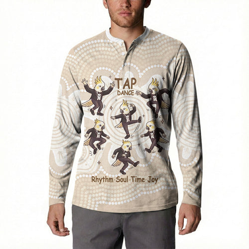 Tap Dance Australia Personalised Button Sweatshirt Yellow-crested Cockatoo Indigenous Art