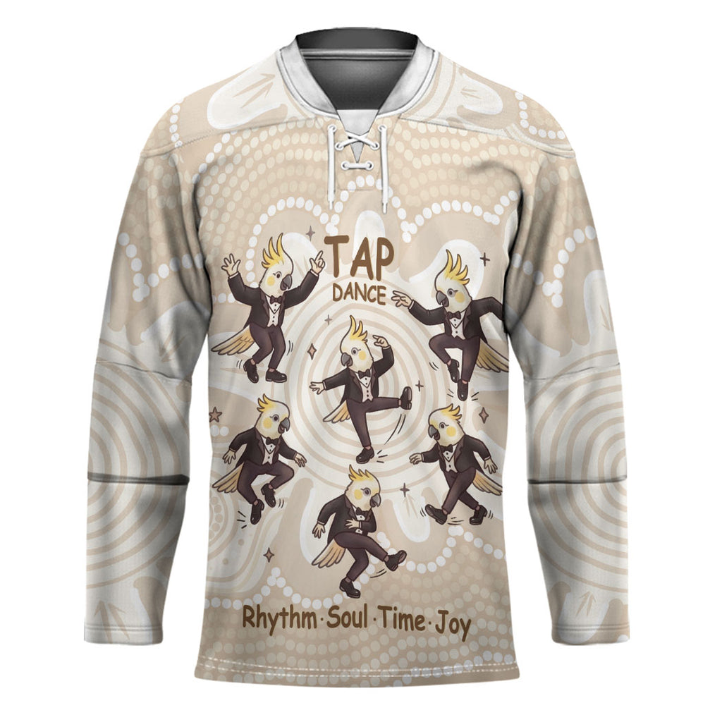 Tap Dance Australia Personalised Hockey Jersey Yellow-crested Cockatoo Indigenous Art
