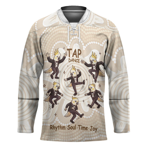 Tap Dance Australia Personalised Hockey Jersey Yellow-crested Cockatoo Indigenous Art