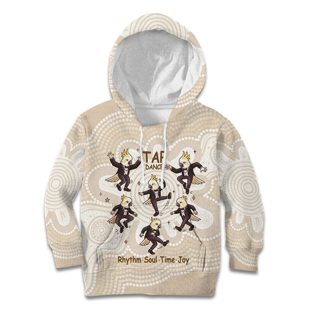 Tap Dance Australia Personalised Kid Hoodie Yellow-crested Cockatoo Indigenous Art