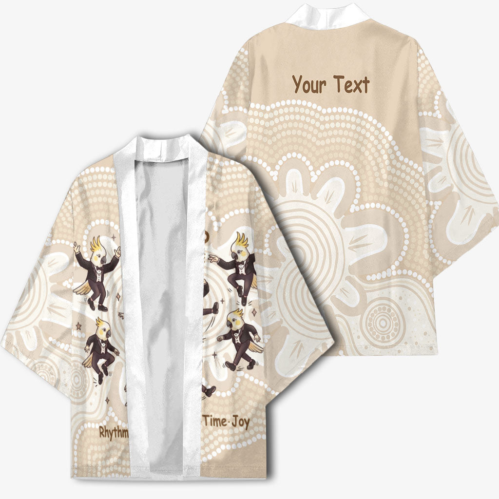 Tap Dance Australia Personalised Kimono Yellow-crested Cockatoo Indigenous Art
