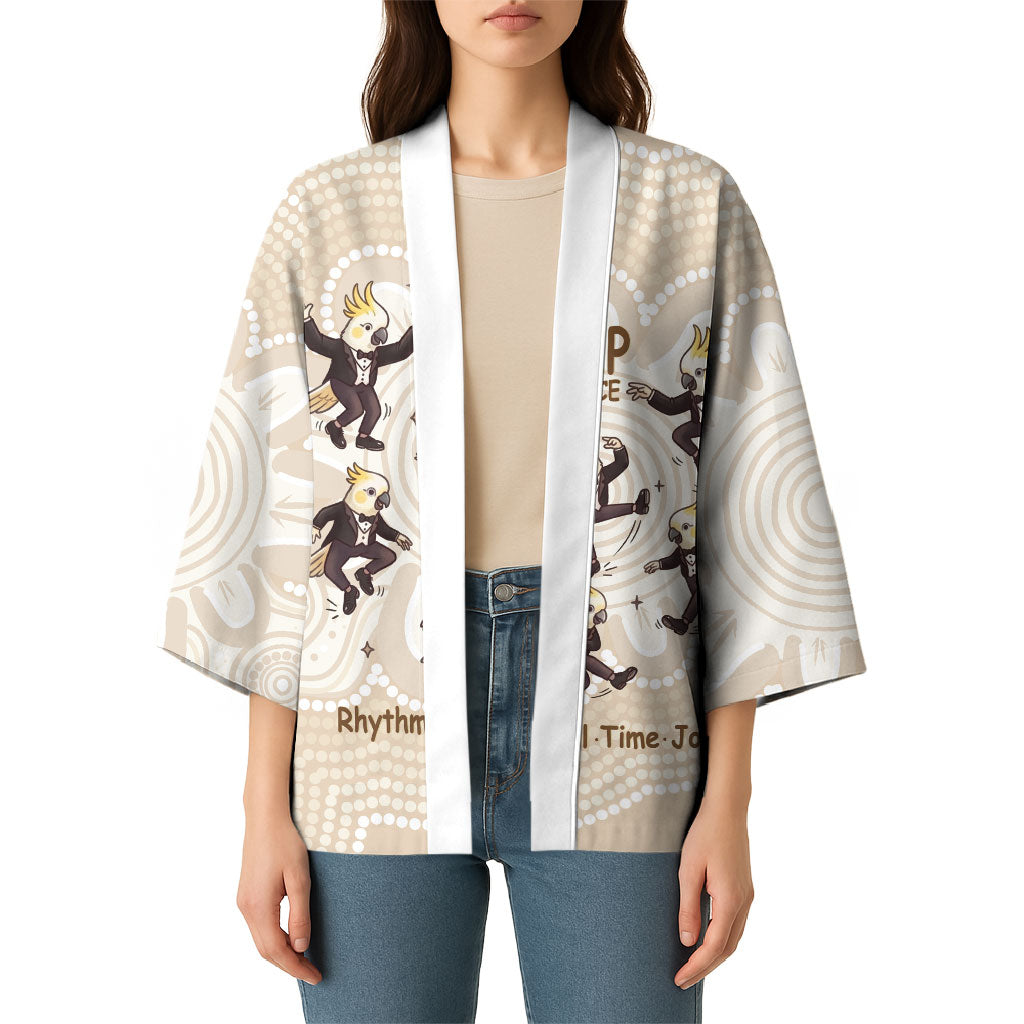 Tap Dance Australia Personalised Kimono Yellow-crested Cockatoo Indigenous Art